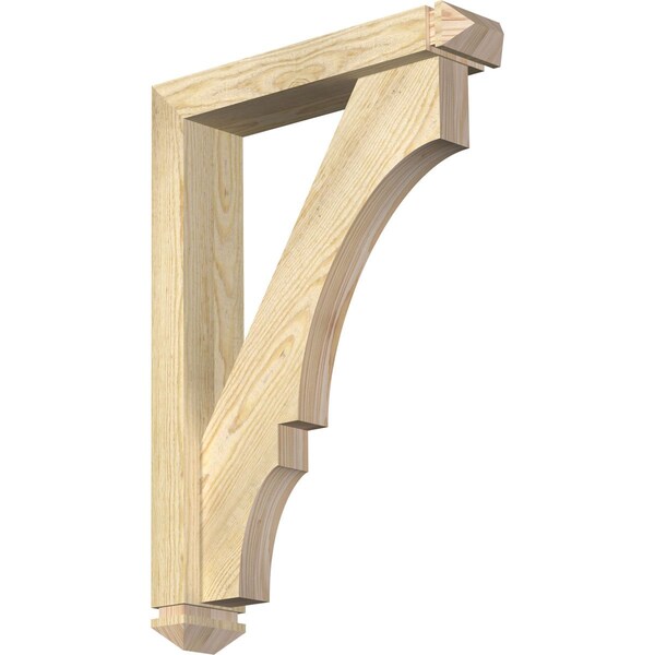Ekena Millwork Balboa Arts and Crafts Rough Sawn Bracket w/ Offset Brace, Douglas Fir, 4"W x 18"D x 26"H BKT0402X18X26BOA03RDF - main